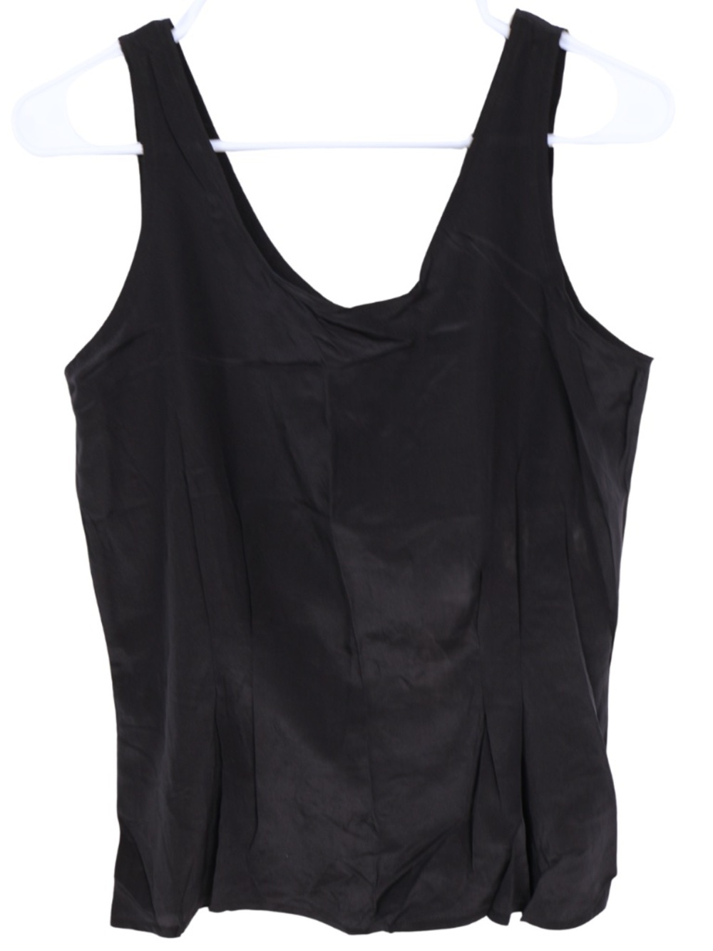 Jennifer Moore Black Silk Blouse Button Back Sleeveless Top Size 6